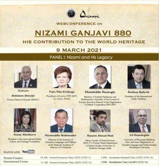 “Nizami Gəncəvi 880: Dünya irsinə töhfəsi” adlı birgə veb-konfrans keçiriləcək “Nizami Gəncəvi 880: Dünya irsinə töhfəsi” adlı birgə veb-konfrans keçiriləcək