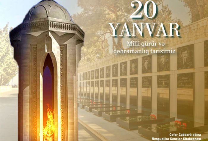 Gənclər Kitabxanasında 20 Yanvar hadisələrinin 35-ci ildönümü ilə əlaqədar virtual kitab sərgisi hazırlanıb