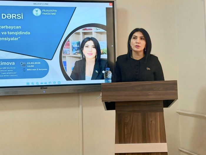 Deputat Elnarə Akimova ilə Bakı Dövlət Universitetində görüş keçirilib